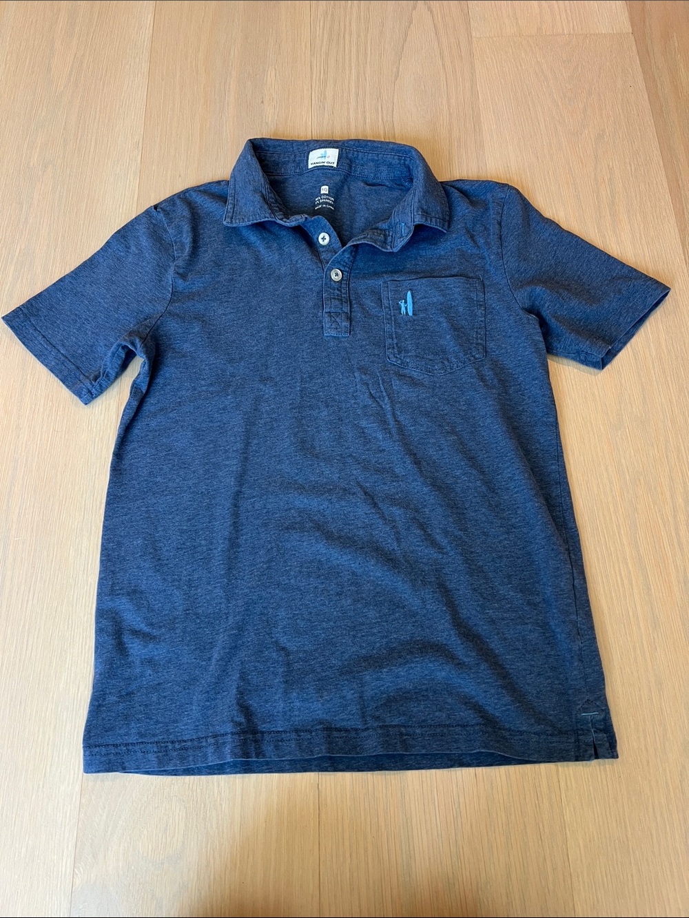 Kids Johnny-O youth size 10 Short-Sleeve Navy Polo with Chest Pocket